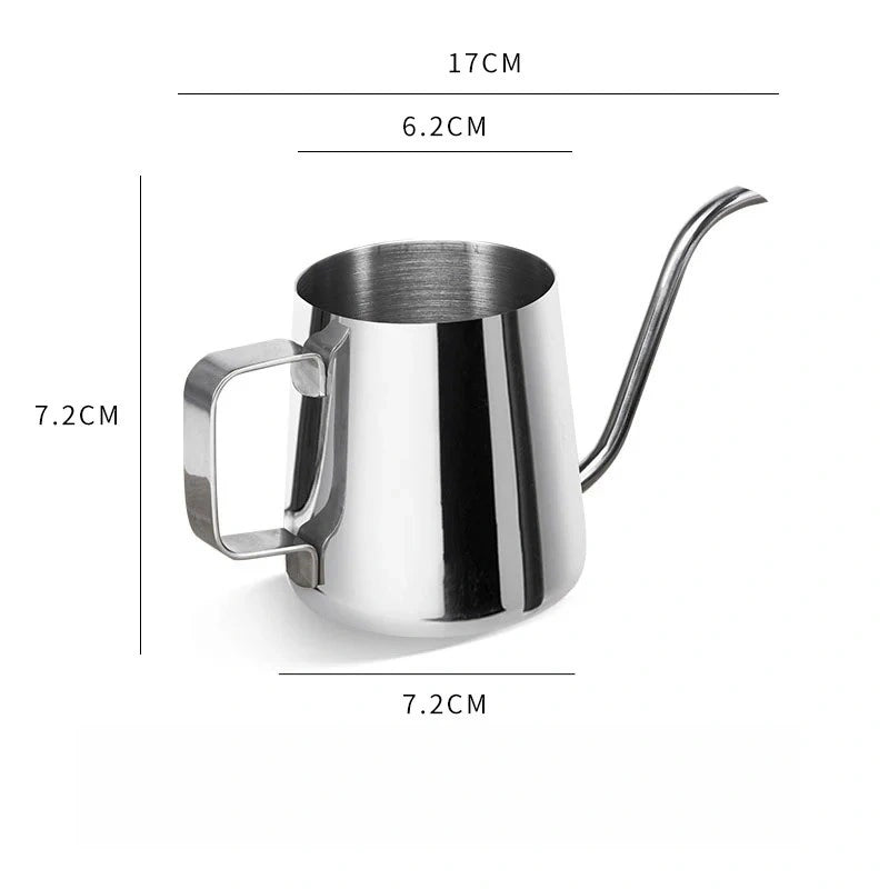 Stainless Steel Gooseneck Coffee Kettle - 12oz, Precise Pour, Portable for Camping & Home Use