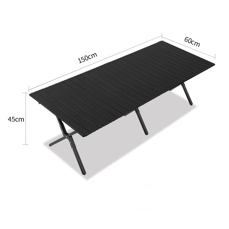 Carbon Steel Roll-Up Camping Table | Portable Outdoor Folding Picnic Table