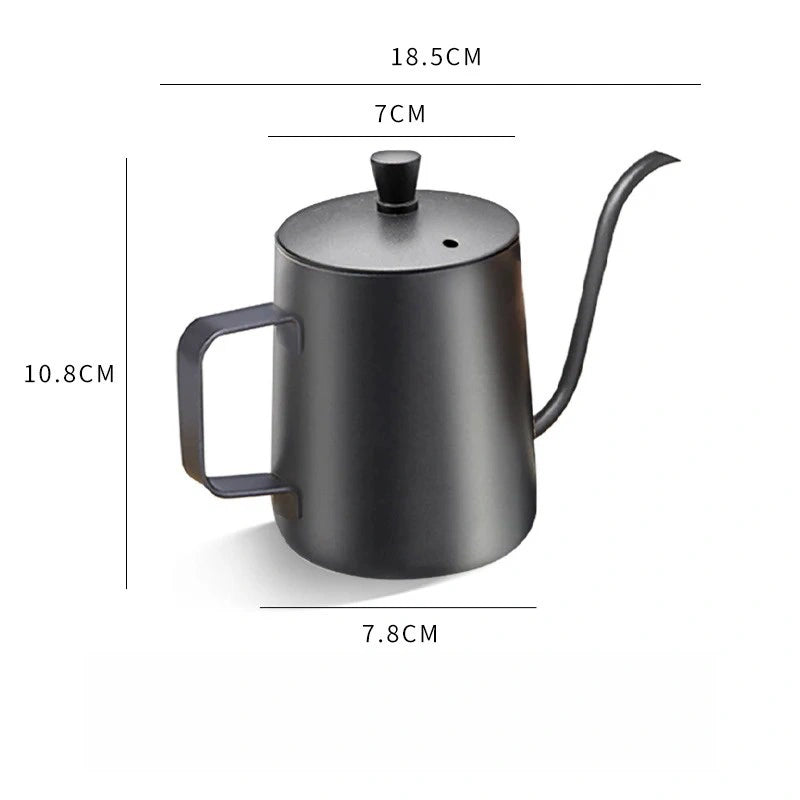 Stainless Steel Gooseneck Coffee Kettle - 12oz, Precise Pour, Portable for Camping & Home Use