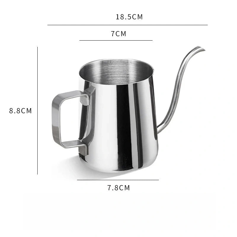 Stainless Steel Gooseneck Coffee Kettle - 12oz, Precise Pour, Portable for Camping & Home Use