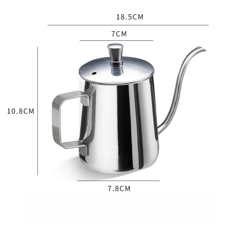 Stainless Steel Gooseneck Coffee Kettle - 12oz, Precise Pour, Portable for Camping & Home Use