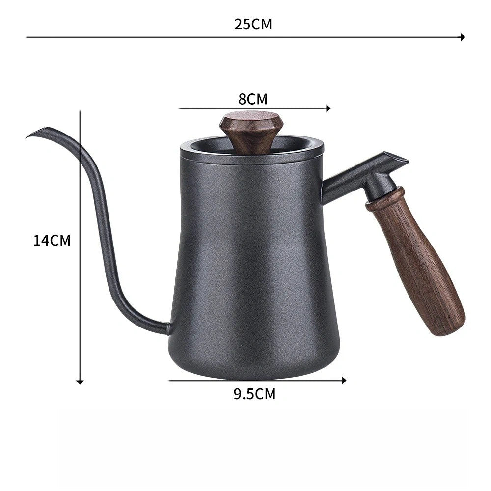 Stainless Steel Gooseneck Coffee Kettle - 12oz, Precise Pour, Portable for Camping & Home Use