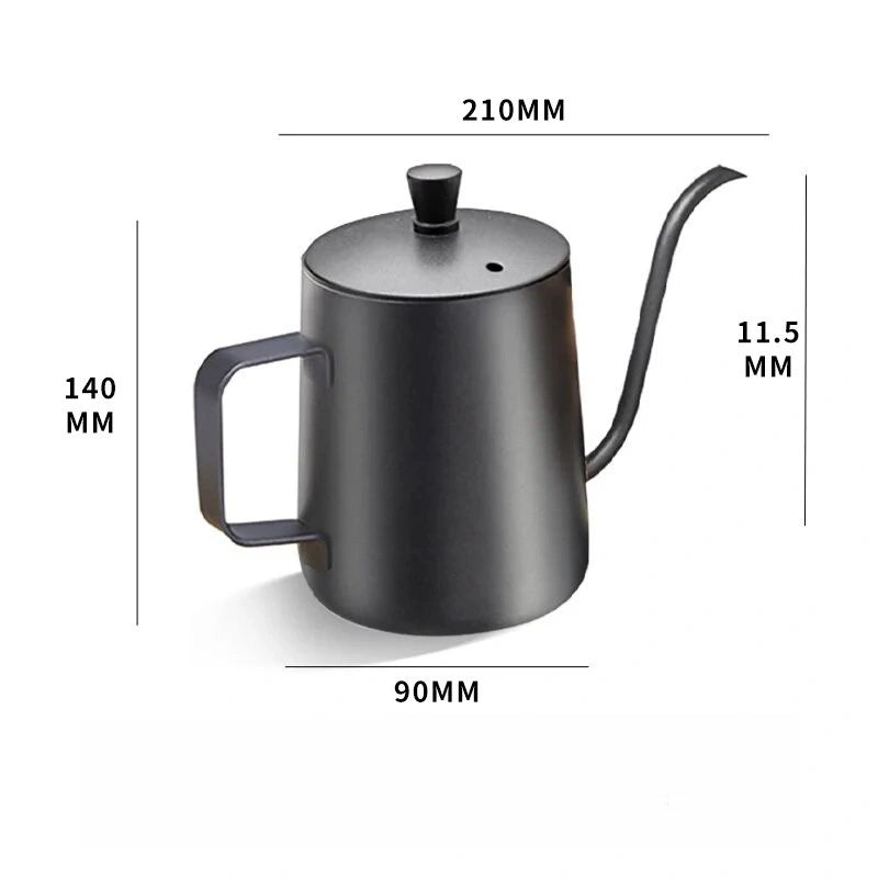 Stainless Steel Gooseneck Coffee Kettle - 12oz, Precise Pour, Portable for Camping & Home Use