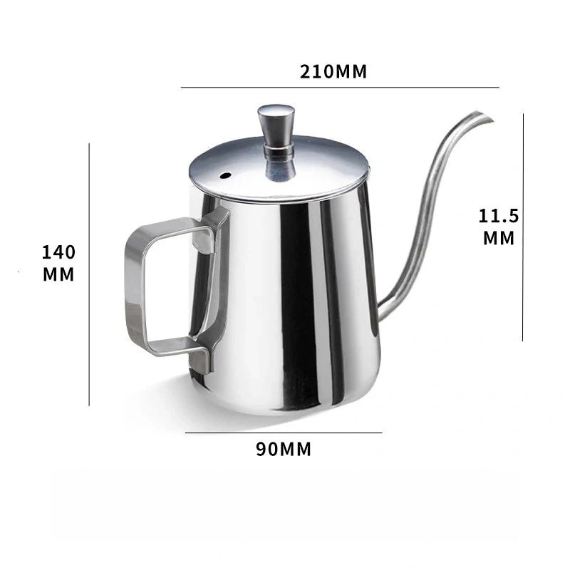 Stainless Steel Gooseneck Coffee Kettle - 12oz, Precise Pour, Portable for Camping & Home Use