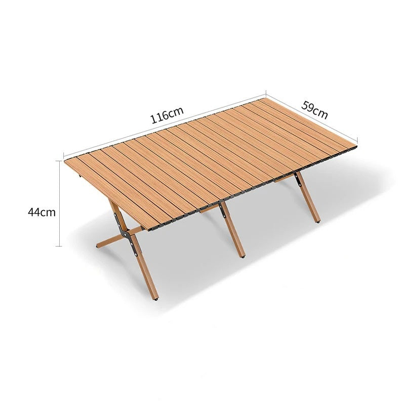 Carbon Steel Roll-Up Camping Table | Portable Outdoor Folding Picnic Table