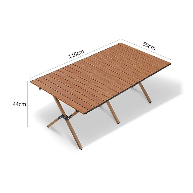 Carbon Steel Roll-Up Camping Table | Portable Outdoor Folding Picnic Table