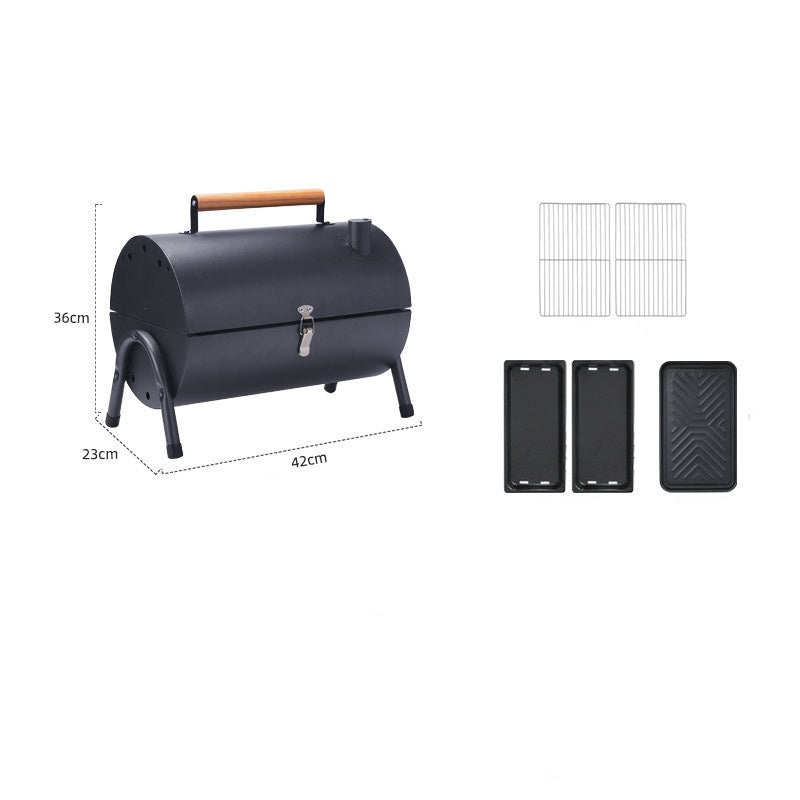 Portable Charcoal Grill - Double-Sided, Compact & Lightweight for Outdoor & Home Use