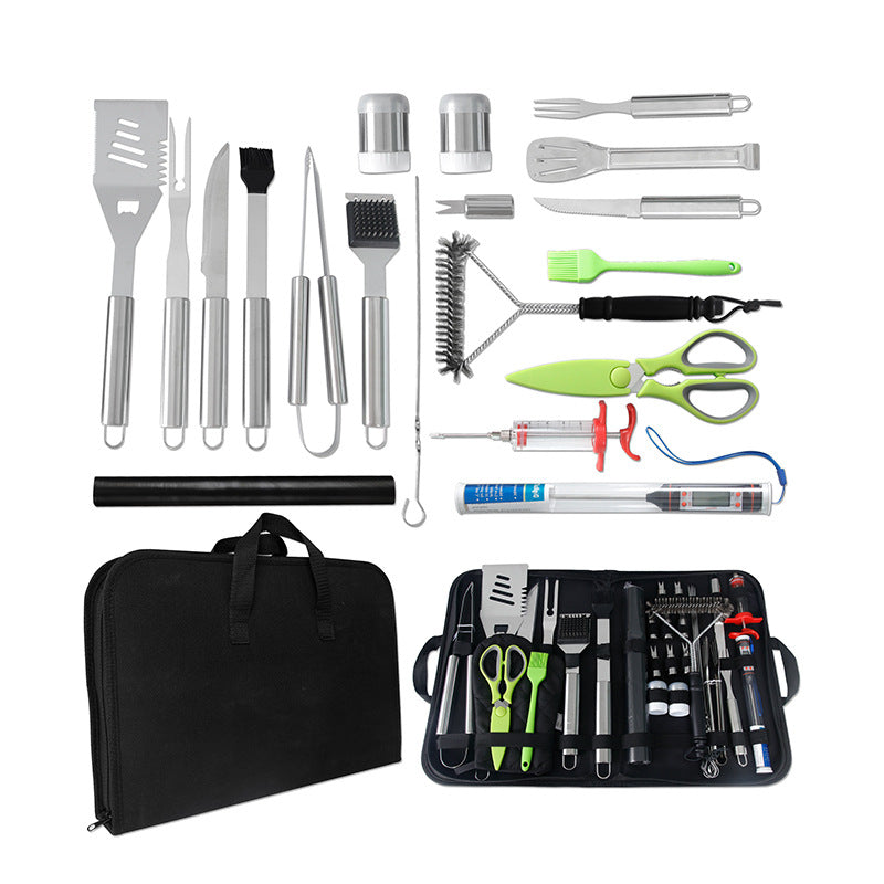 34-Piece Stainless Steel BBQ Grill Tool Set with Portable Storage Case