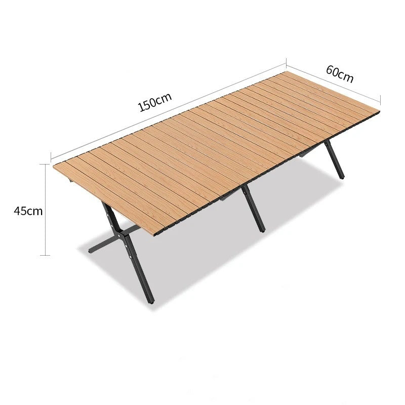 Carbon Steel Roll-Up Camping Table | Portable Outdoor Folding Picnic Table