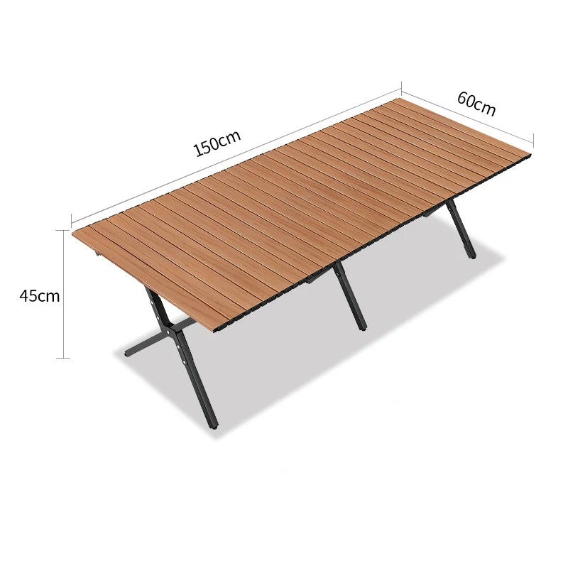 Carbon Steel Roll-Up Camping Table | Portable Outdoor Folding Picnic Table