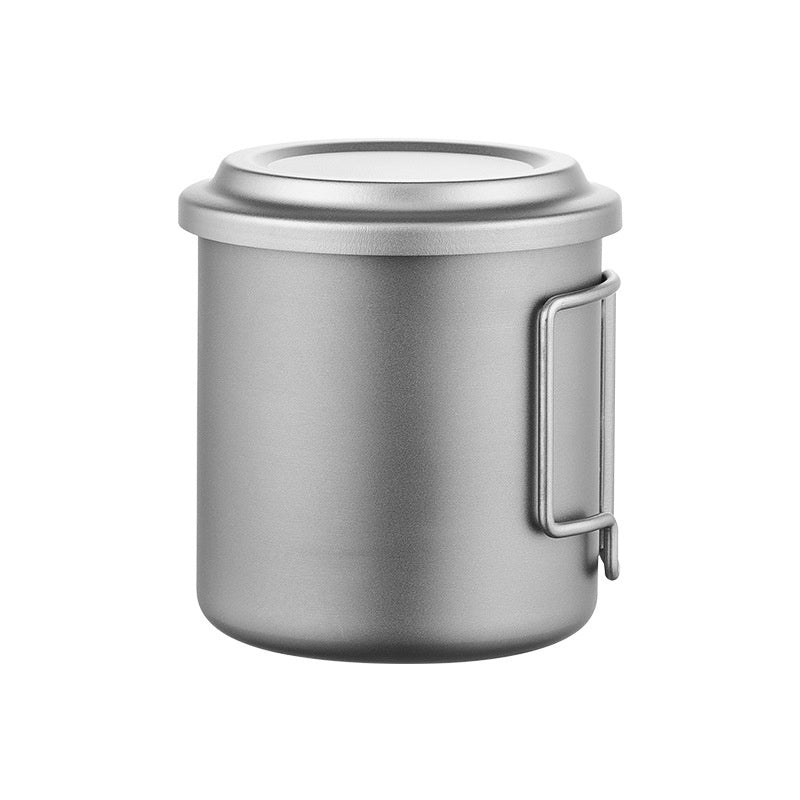 Pure Titanium Mug with Tea Infuser - 420ml, Foldable Handle, Portable Tea Set for Camping & Outdoor